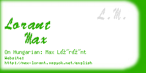lorant max business card